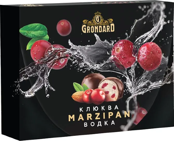 №1 TM Grondard       (10186) Конфеты глазированные Марципановые Клюква и Водка, 98г  в Дзержинске